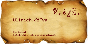 Ullrich Éva névjegykártya